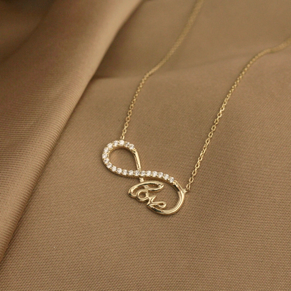 925 Sterling Silver Infinity Love Necklace