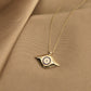 14K Solid Gold Navy Blue Evil Eye Necklace