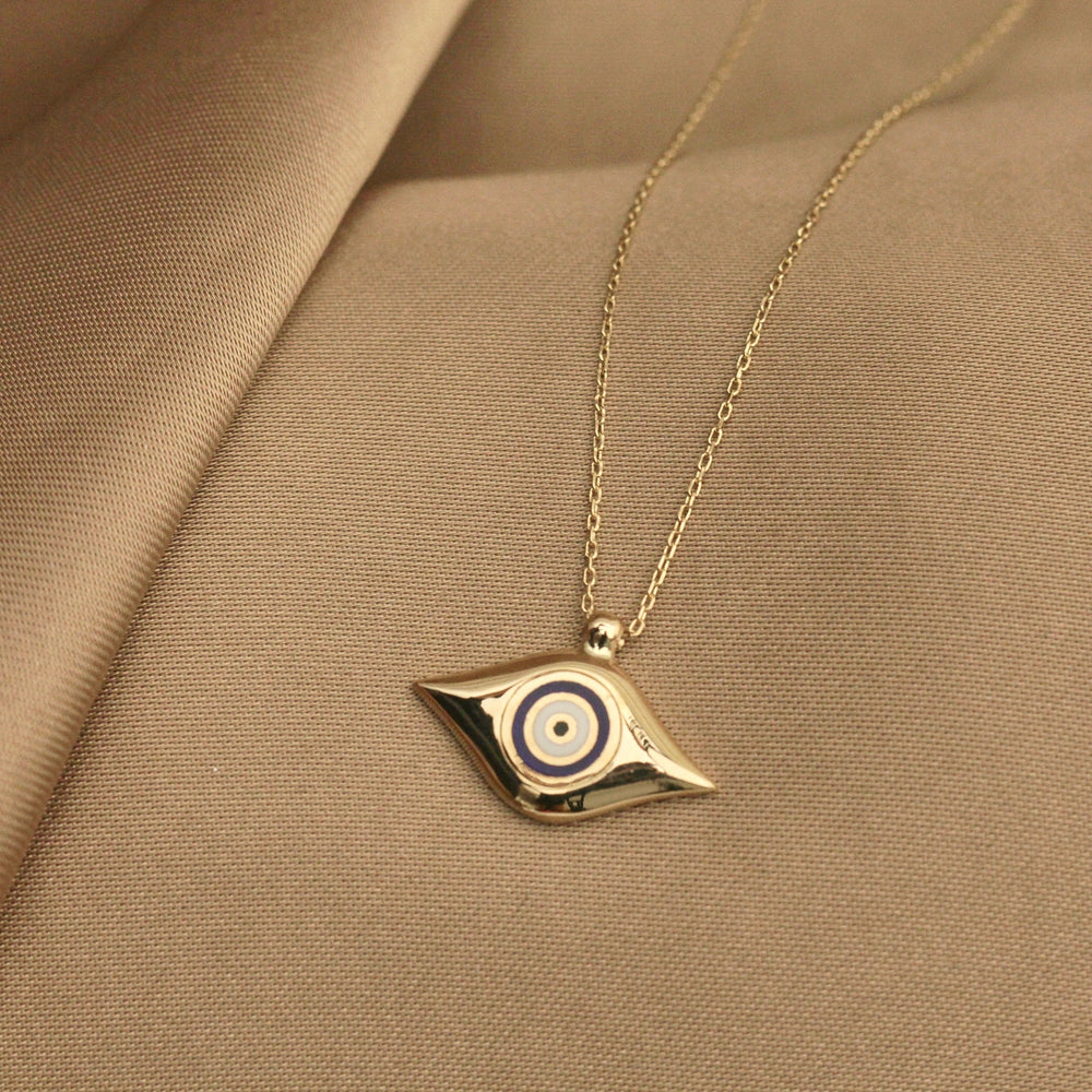 925 Sterling Silver Navy Blue Evil Eye Necklace