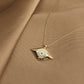 14K Solid Gold Light Blue Evil Eye Necklace