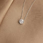 14K Solid Gold Solitaire Minimalist Necklace