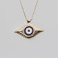 14K Solid Gold Navy Blue Evil Eye Necklace