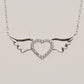 925 Sterling Silver Angel Winged Heart Necklace