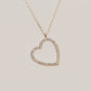 14K Solid Gold Heart Pendant Love Necklace