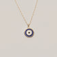 14K Solid Gold Double-Sided Evil Eye Necklace