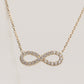 925 Sterling Silver Infinity With Stones Necklace