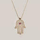 14K Solid Gold Hamsa Hand of Fatima Necklace