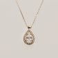 14K Solid Gold Teardrop Pendant Necklace