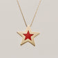 14K Solid Gold Red Minimalist Star Necklace