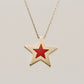 925 Sterling Silver Red Minimalist Star Necklace