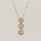 14K Solid Gold Olympic Triple Solitaire Necklace