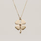 14K Solid Gold Plain Clover Necklace