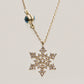 925 Sterling Silver Snowflake With Stones Necklace