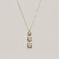 14K Solid Gold Triple Solitaire Necklace