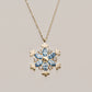 14K Solid Gold Big Snowflake Necklace