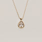 14K Solid Gold Rolled Teardrop Necklace