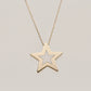 14K Solid Gold White Minimalist Star Necklace