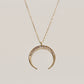 925 Sterling Silver Crescent Half Moon Necklace