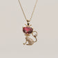 14K Solid Gold Minimalist Cat Necklace