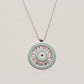 14K Solid Gold Trapeze Evil Eye Light Blue Necklace