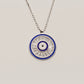 925 Sterling Silver Trapeze Evil Eye Necklace