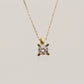 14K Solid Gold Wedge Nail Solitaire Stone Necklace