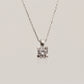 14K Solid Gold Nail Charm Solitaire Stone Necklace