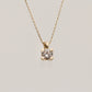 14K Solid Gold Heart Charm Solitaire Necklace