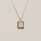 14K Solid Gold Minimalist Baguette Necklace