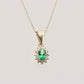 14K Solid Gold Minimalist Oval Emerald Necklace