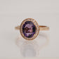 14K Solid Gold Oval Amethyst Ring