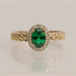 925 Sterling Silver Oval Emerald Ring