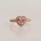 925 Sterling Silver Pink Heart Shaped Ring