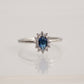 925 Sterling Silver Oval Entourage Blue Ring