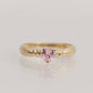 14K Solid Gold Minimalist Pink Heart Shaped Ring