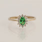 925 Sterling Silver Oval Entourage Green Ring