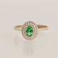 925 Sterling Silver Double Row Entourage Green Ring