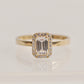 14K Solid Gold Baguette Ring