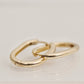 14K Solid Gold Thin Oval Hoop Earrings