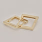 14K Solid Gold Small Square Geometric Earrings