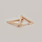 14K Solid Gold Thin Triangle Geometric Earrings