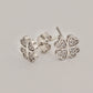 14K Solid Gold Clover Stud Earrings