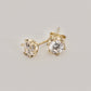 925 Sterling Silver Crown Solitaire Stud Earrings