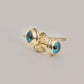 14K Solid Gold Evil Eye Solitaire Stud Earrings