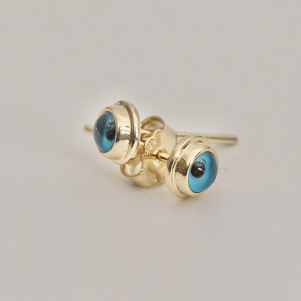 925 Sterling Silver Evil Eye Solitaire Stud Earrings