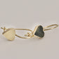 14K Solid Gold Heart Halo Hook Earrings