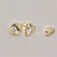 14K Solid Gold Heart Solitaire Stud Earrings