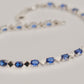 14K Solid Gold Oval Cut Tennis Bracelet Blue Stone