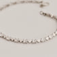 14K Solid Gold Oval Cut Tennis Bracelet White Stone