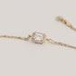 14K Solid Gold Baguette Bracelet Thin Chain